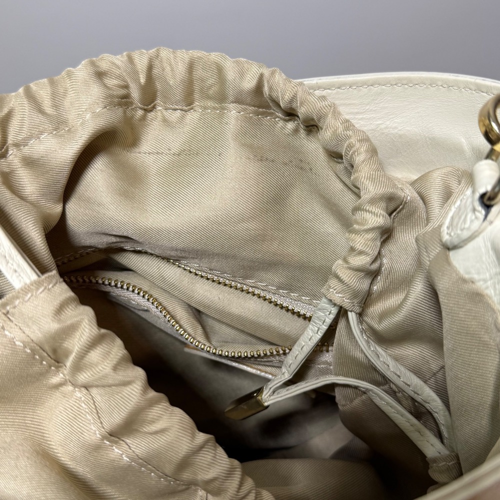 Divina Firenze Bucket Bag Women's Medium Cream Good Woven Leather Made in Italy - Picture 7 of 10